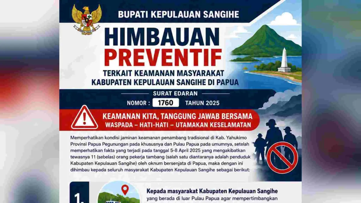 Himbauan Bupati Sangihe Michael Thungari terkait keamanan warga Sangihe di Papua.