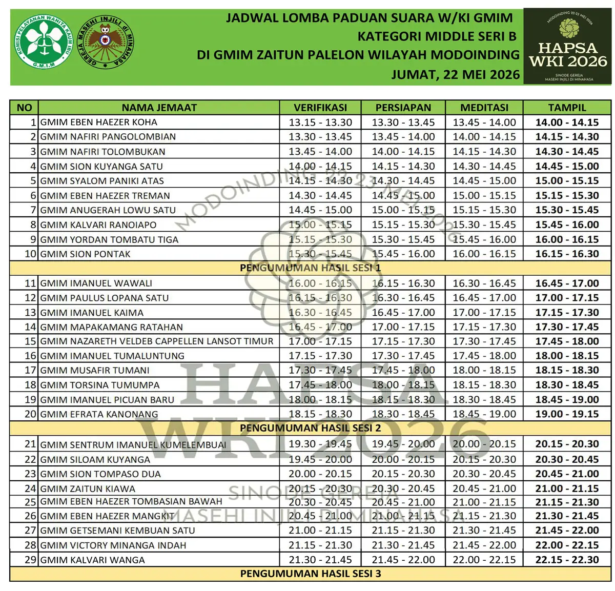 Lomba Middle Choir Seri B