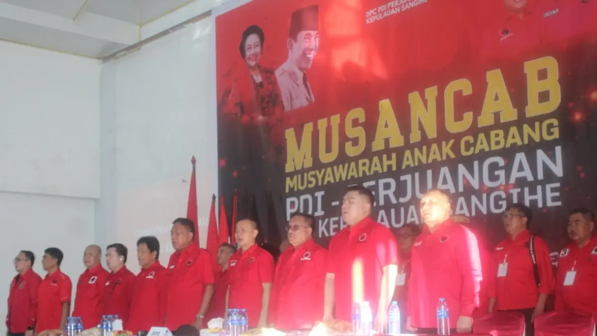 Pembukaan Musyawarah Anak Cabang PDI Perjuangan Kabupaten Sangihe, Kamis (21/05/26).