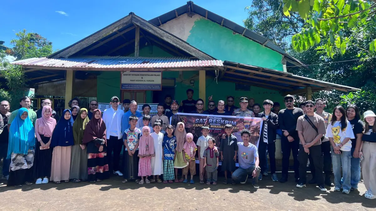 Satuan Reserse Kriminal (Satreskrim) Polres Minahasa Utara melaksanakan kegiatan bakti sosial dengan menyalurkan bantuan kepada anak-anak dan pengurus Yayasan Hidayatullah Palaes serta Panti Asuhan Al Furqon di Kecamatan Likupang, Kabupaten Minahasa Utara, Sabtu (23/05/2026).