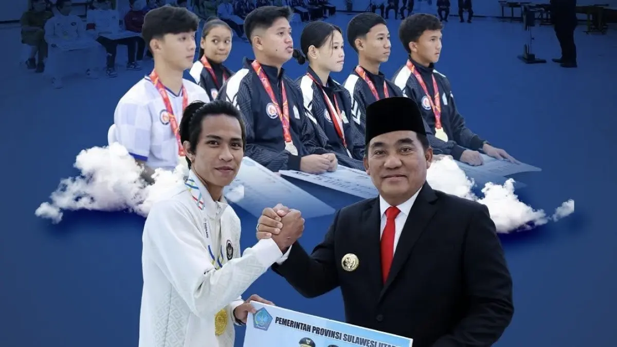 Penyerahan bonus apresiasi kepada para atlet Sulawesi Utara.