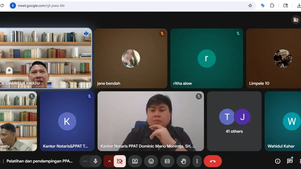 MATANGKAN: Zoom Meeting Bapenda Minahasa bersama Notaris dan Camat terkait persiapan peluncuran SIKAMANG, Selasa (26/5/2026).