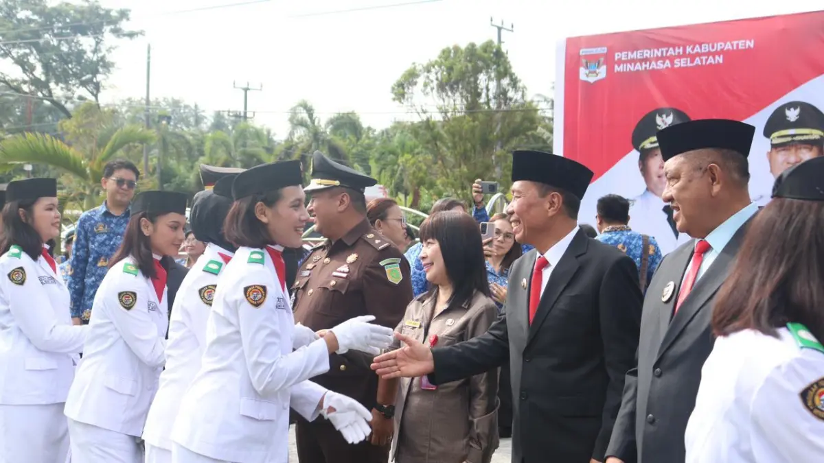 RESMI: Selesai bertugas, jajaran personel Pasukan Pengibar Bendera Pusaka (Paskibraka) Kabupaten Minahasa Selatan (Minsel) Tahun 2025.