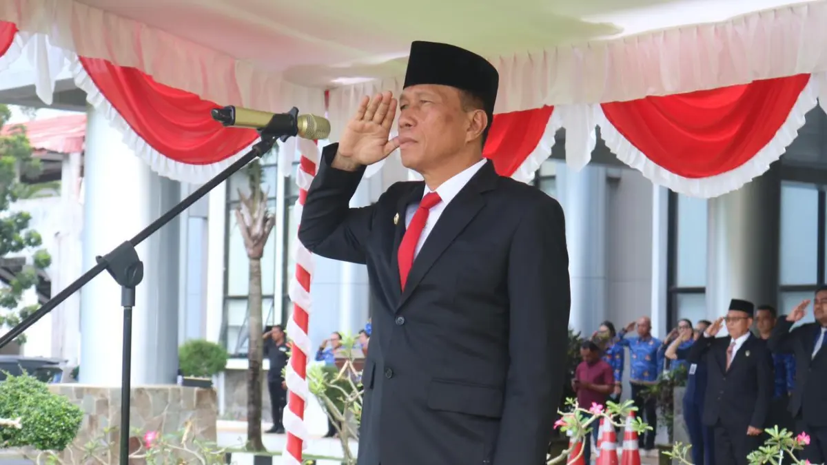 SIGAP: Upacara Peringatan Hari Lahir Pancasila Tahun 2026 yang dirangkaikan dengan Apel Kebangsaan Bulan Juni di halaman Kantor Bupati Minsel, Senin (1/6) kemarin.
