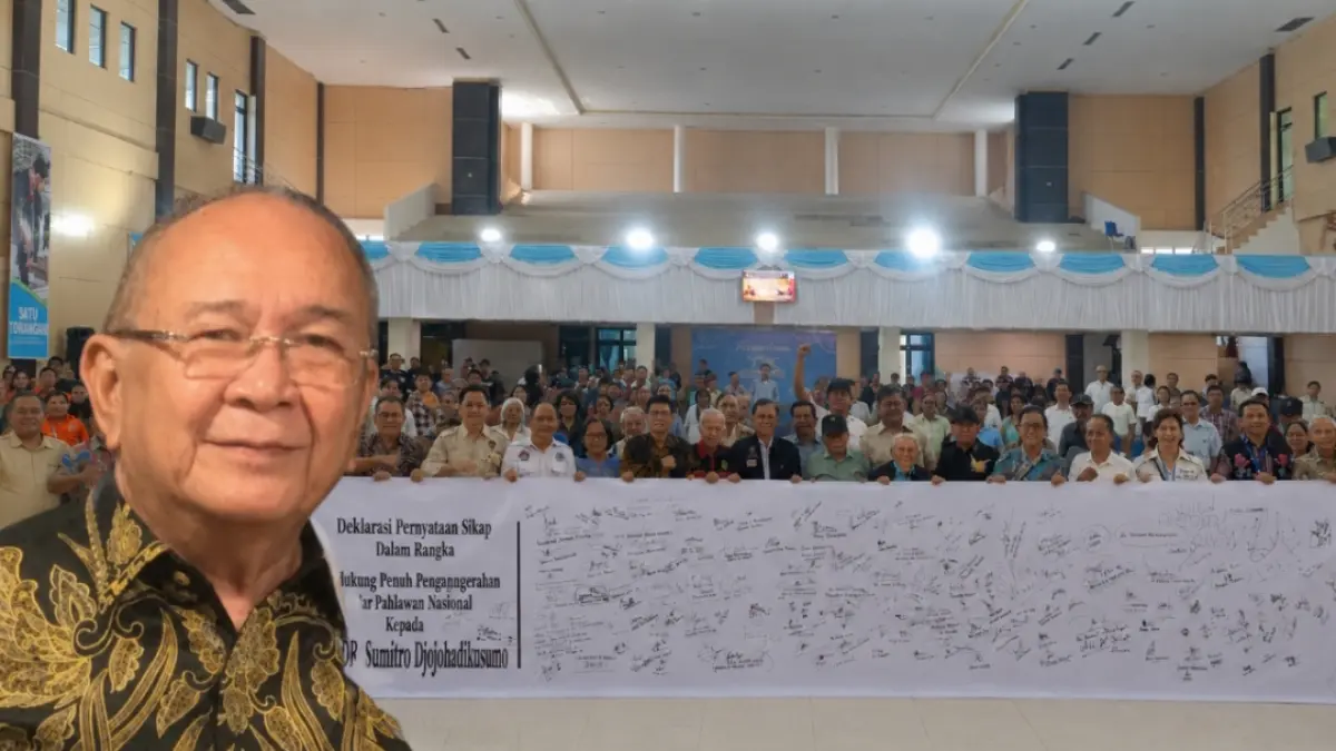 Ketua Majelis Keluarga Besar Permesta Philip Pantouw dan Perayaan 109 Tahun Prof Sumitro Djojohadikusumo yang dihadiri sekitar 300 orang 