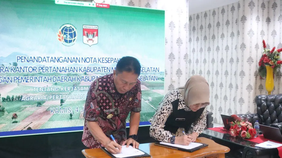 SINERGI: Rapat Koordinasi Kegiatan Gugus Tugas Reforma Agraria Tahun Anggaran 2026 yang dilaksanakan di Kantor Bupati Minsel, Kamis (4/6) hari ini.
