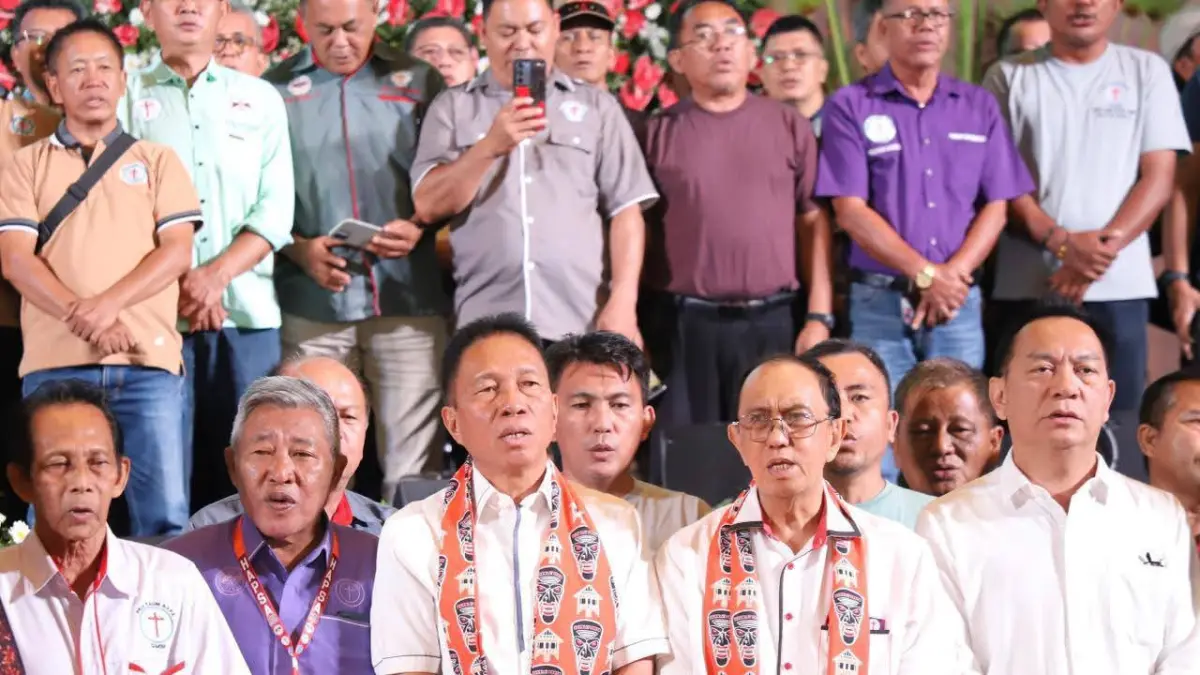 MANTAP: Ibadah Agung Hari Persatuan (HAPSA) Pria/Kaum Bapa (P/KB) Sinode GMIM Tahun 2026 di Gedung Mission Center GMIM Manado, Jumat (5/6).