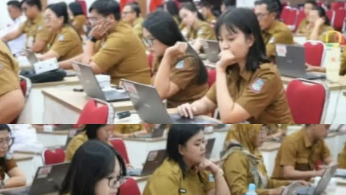 AWAL: Para peserta sedang mengikuti ujian CBT dalam kegiatan Pemilihan ASN Berprestasi, Selasa (9/6) di Aula BKPSDM Manado