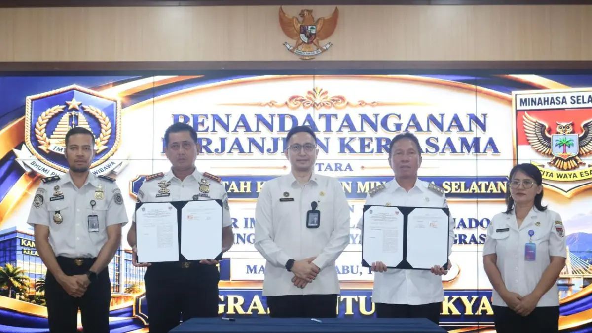 RESMI: Pemerintah Kabupaten Minahasa Selatan resmi menjalin kerja sama dengan Kantor Imigrasi Kelas I TPI Manado guna mendukung pembentukan Pos Layanan Keimigrasian di Minahasa Selatan.