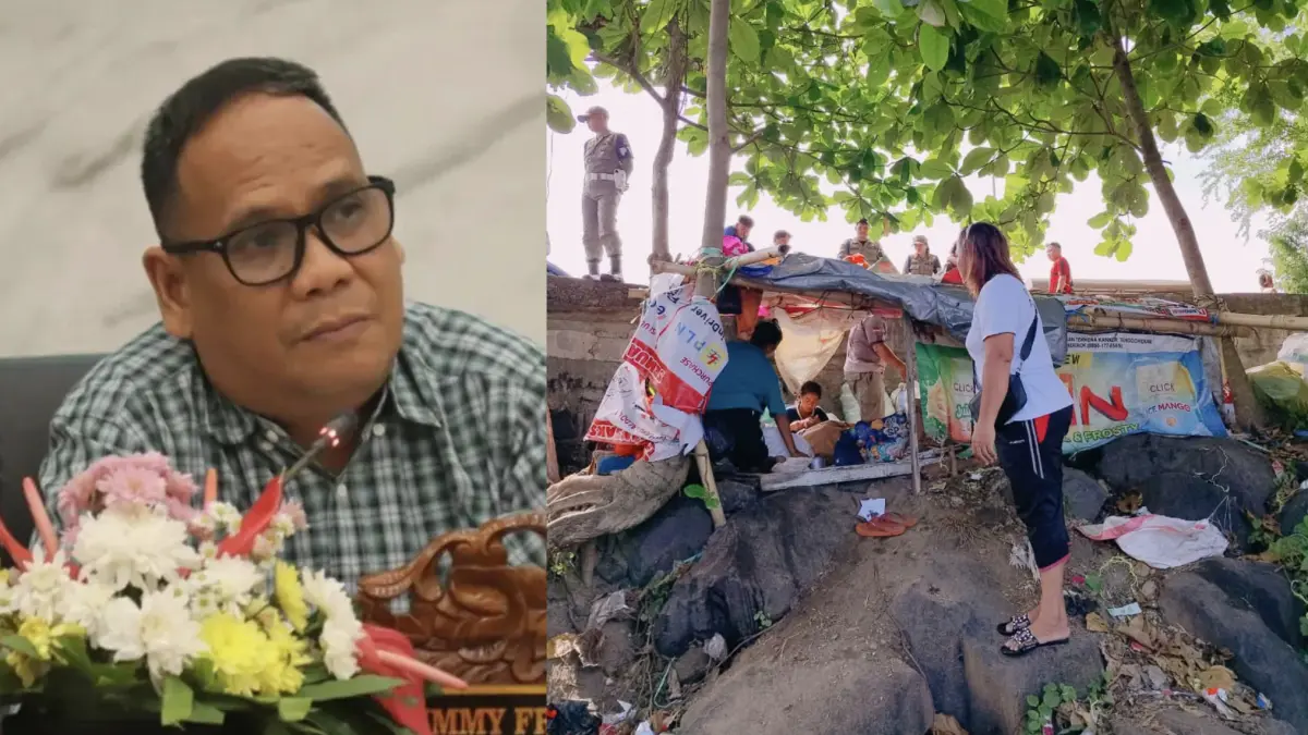 Jimmy Gosal. Foto lain: Kondisi salah satu keluarga yang memprihatinkan di Kota Manado kemudian dievakuasi Sat Pol PP untuk dipindahkan ke tempat yang layak