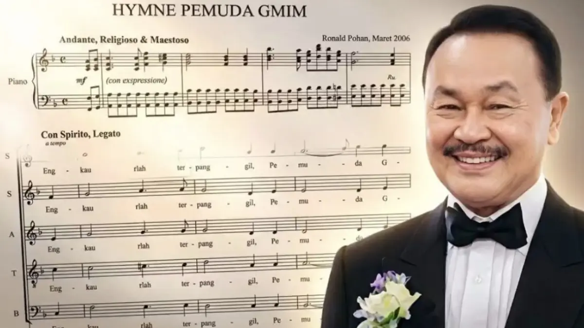 Alm Ronald Pohan dan salah satu karyanya yang sampai saat ini melekat kepada Pemuda GMIM