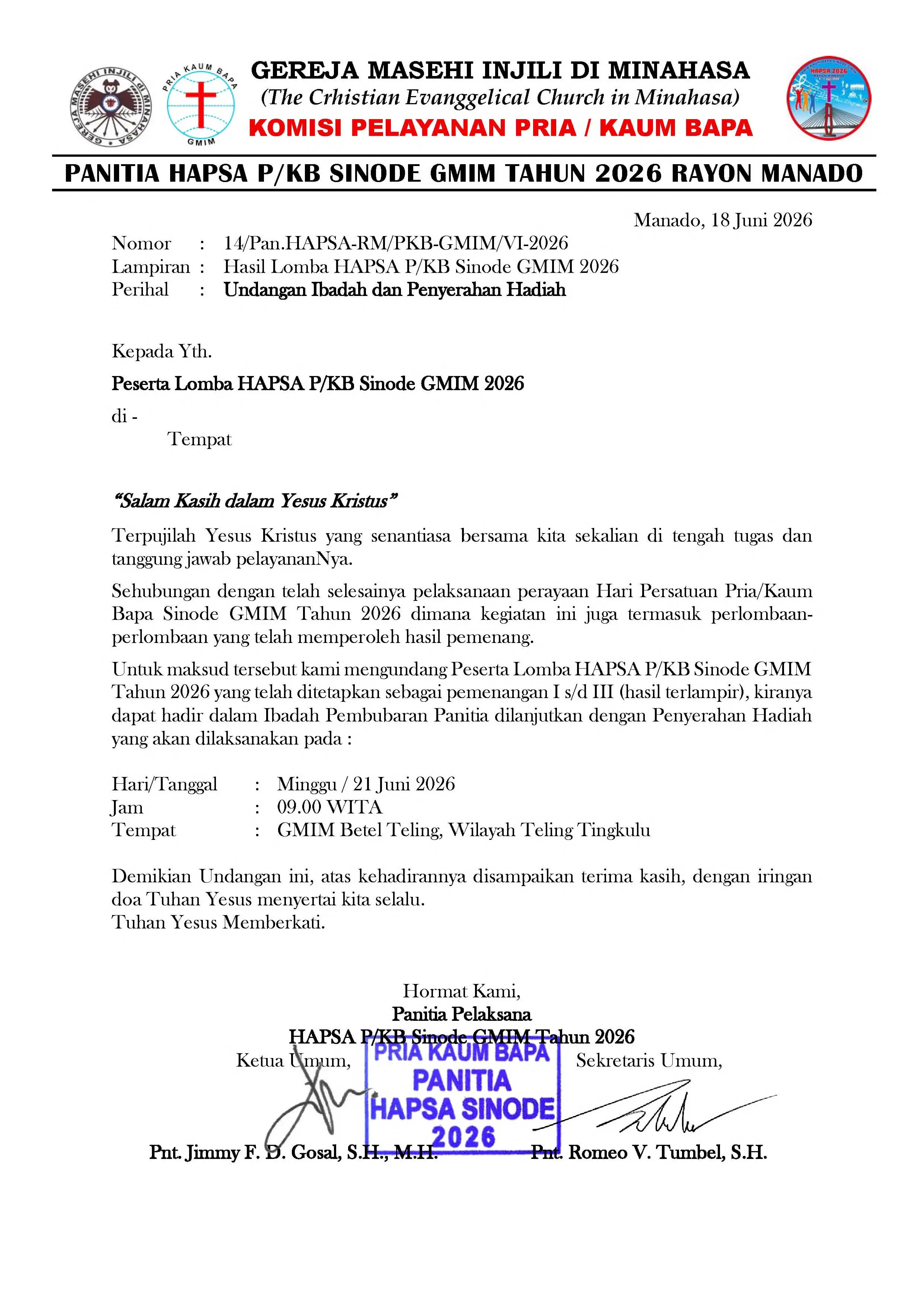 Undangan Panitia Hapsa P/KB 2026
