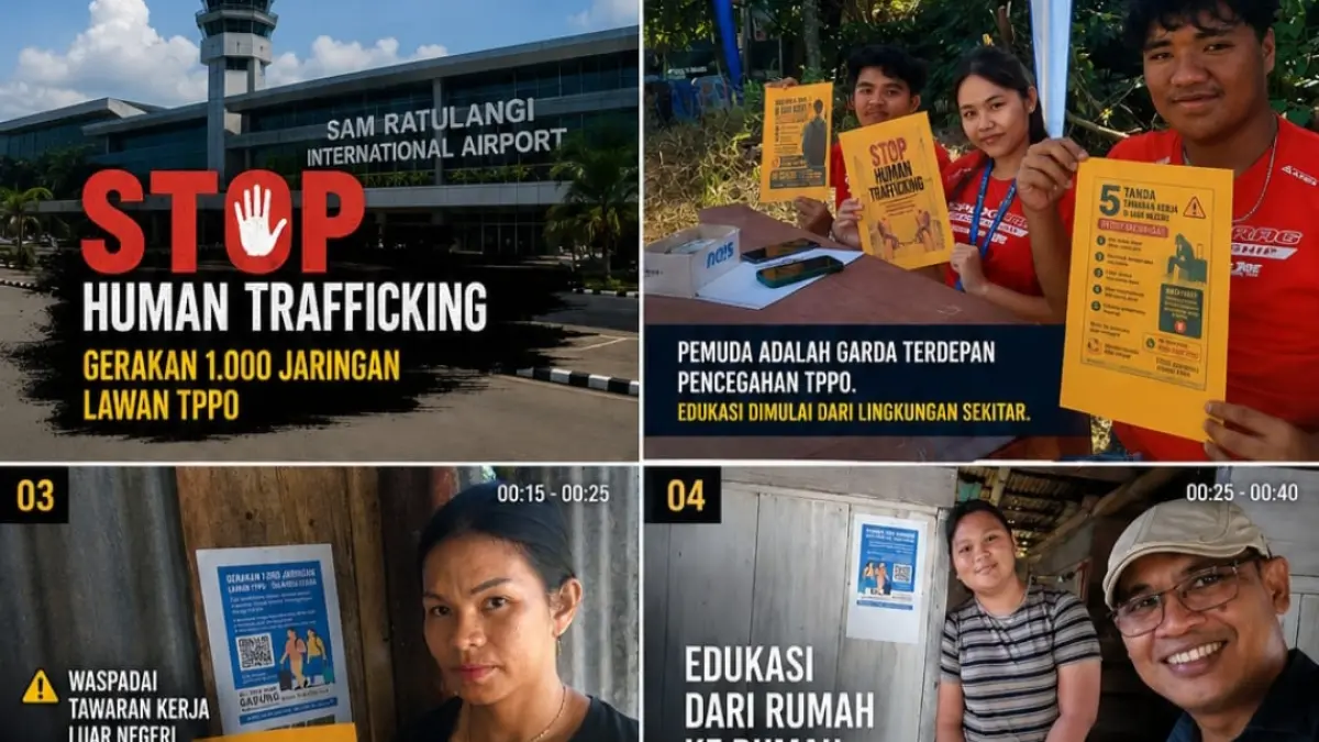 GERAKAN 1.000 JARINGAN LAWAN TPPO TERUS DIGENCARKAN DI MANADO, KOMUNITAS EDUKASI MASYARAKAT DARI DESA HINGGA PERKOTAAN