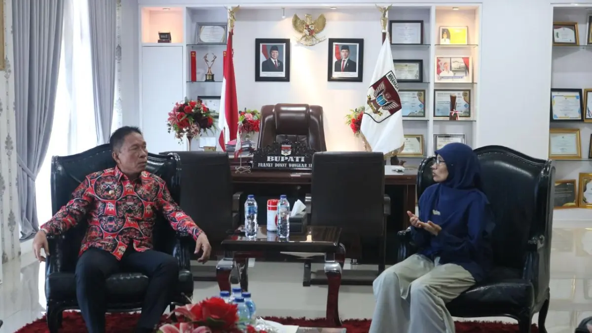 SINERGI: kunjungan Badan Pusat Statistik (BPS) Kabupaten Minahasa Selatan dalam rangka pelaksanaan Sensus Ekonomi 2026 di Kantor Bupati, Senin (29/6).