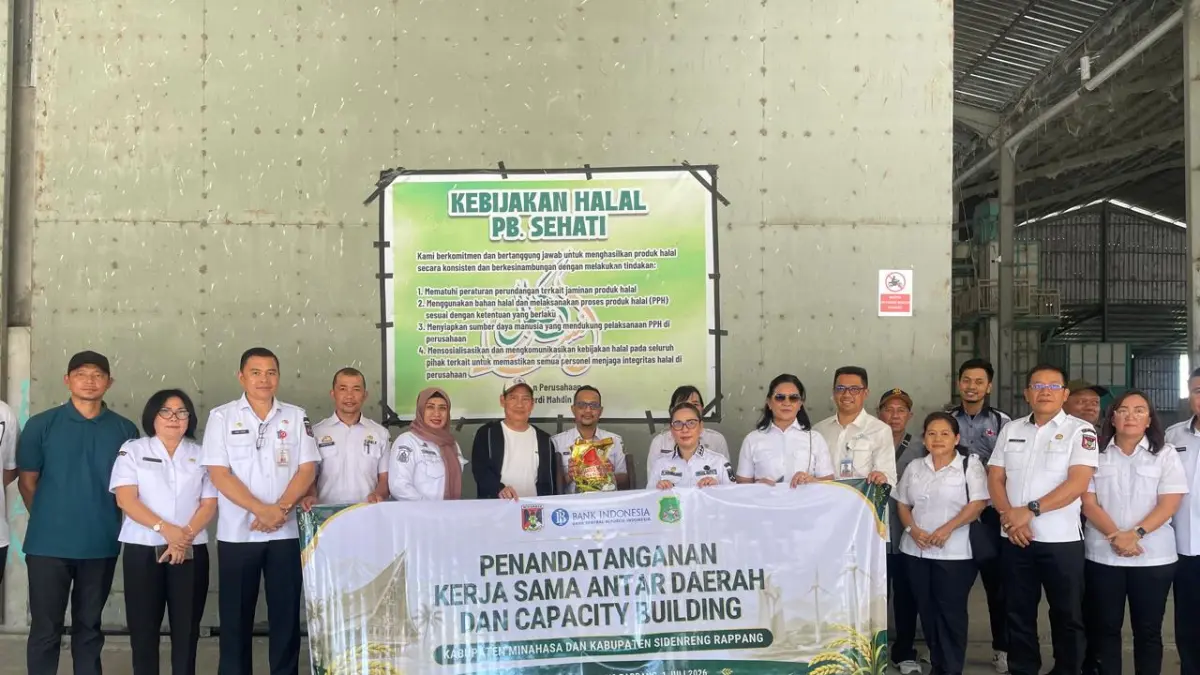 Kunjungan BI Sulut bersama Pemkab Minahasa di Pabrik Beras Sehati, Rabu (1/7/2026).