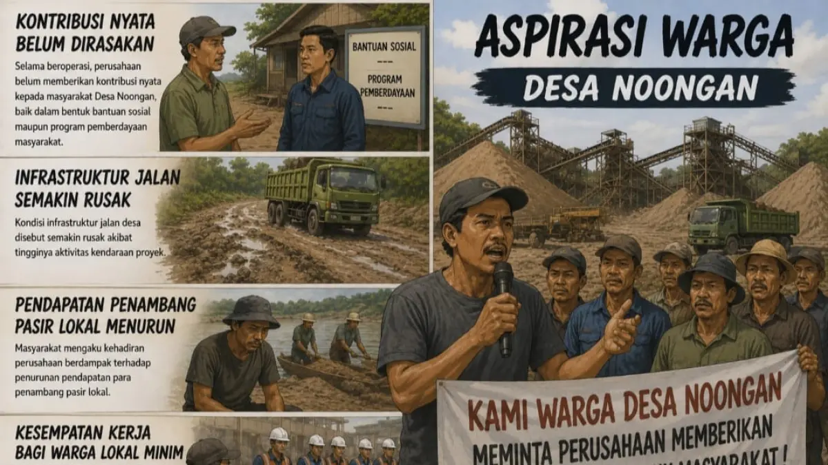 Sejumlah warga Desa Noongan, Kecamatan Langowan Barat, Kabupaten Minahasa, menyampaikan berbagai aspirasi dan keluhan terkait aktivitas pertambangan pasir PT Meta Asia Investama.