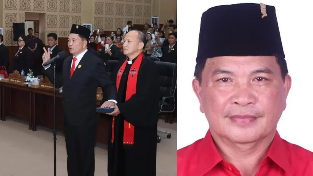 SIAP BERTUGAS: Drs Johny Runtuwene DEA resmi dilantik dan diambil sumpah sebagai Ketua DPRD Kota Tomohon. Dok istimewa 