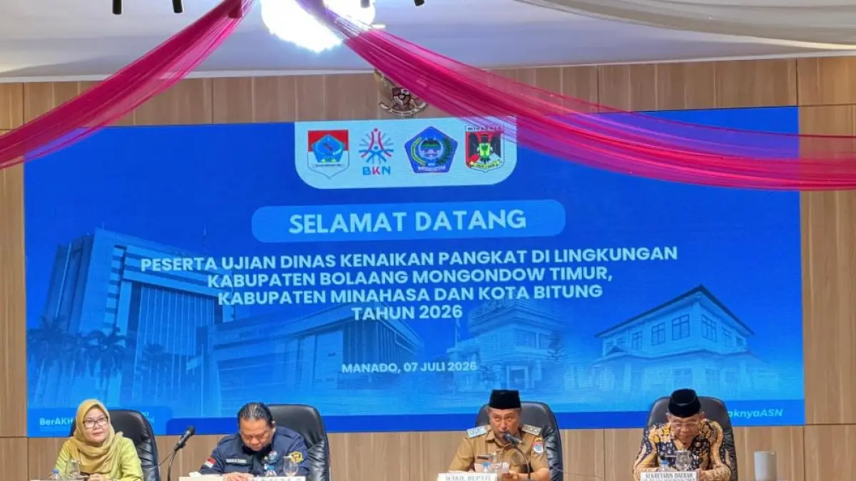 Wabup Argo Sumaiku membuka Ujian Dinas dan UPKP ASN Boltim 2026, menegaskan kenaikan pangkat harus diiringi kompetensi dan integritas.