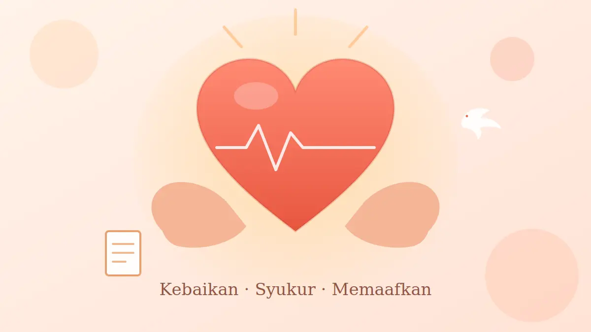 Ilustrasi hati yang bahagia — kebaikan, rasa syukur, dan sikap memaafkan disebut penelitian dapat berdampak langsung pada kesehatan jantung.