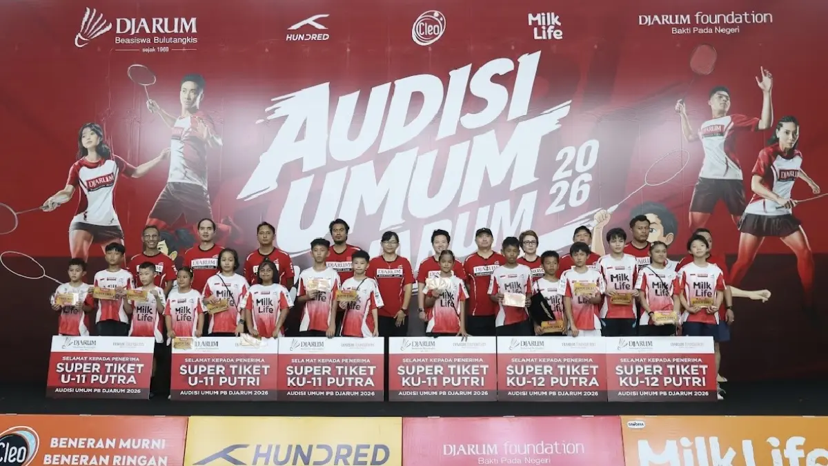 Sebanyak 15 peraih Super Tiket Audisi Umum PB Djarum - Pekanbaru merayakan keberhasilan mereka sebelum kembali berjuang di tahap karantina yang akan berlangsung di Kudus pada 14 September - 9 Oktober 2026.