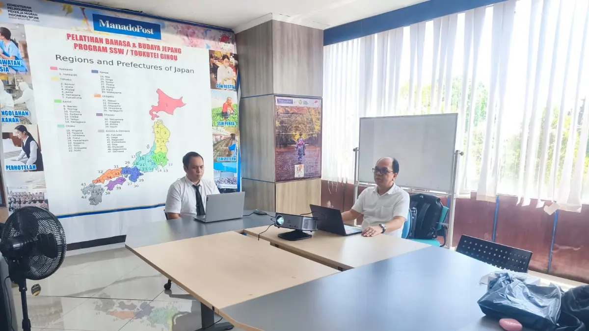 Interview (mensetsu) 2 peserta LPK Gambatte Mirai & Manado Post, dgn TSK (Agensi) dari Jepang, untuk program SSW Pengolahan Makanan.