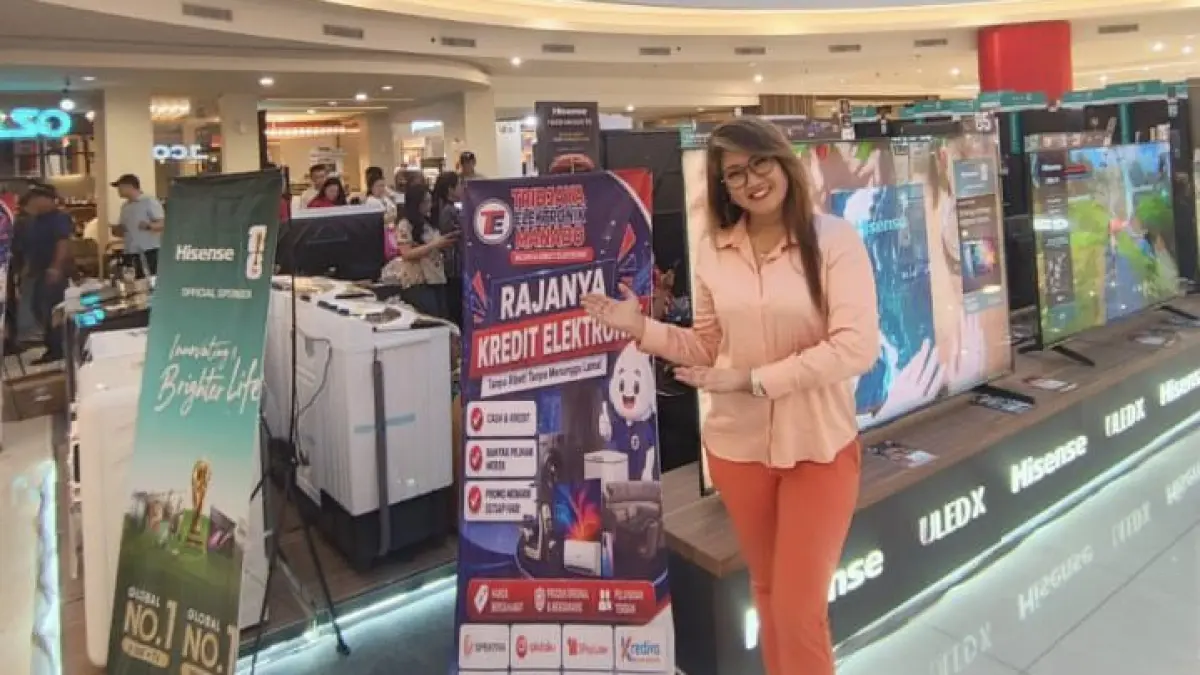 Tridjaya Elektronik dan Hisense menghadirkan promo DP 0%, diskon, serta hadiah menarik di Mantos hingga 19 Juli 2026.