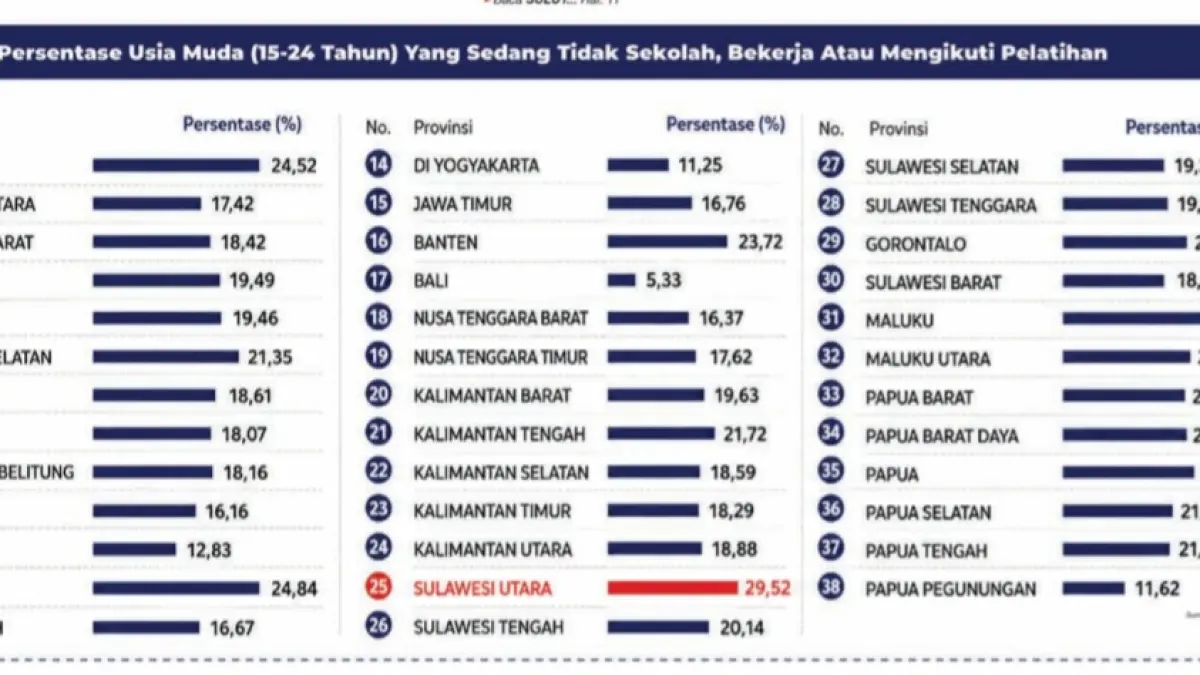 Grafis Persentase Kabupaten dan Kota dari Data BPS. 
