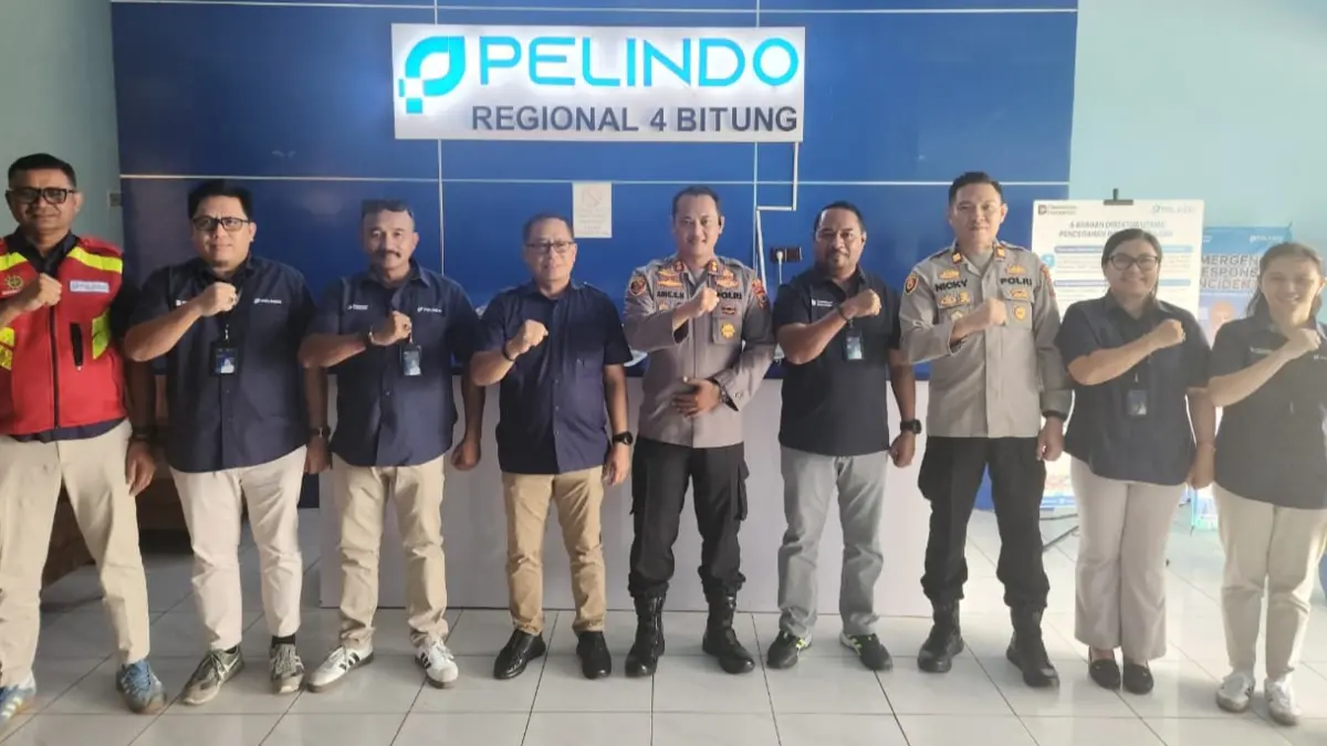 Kapolres Bitung AKBP Arie Sulistyo Nugroho melaksanakan tatap muka dengan jajaran PT Pelindo Regional 4 Bitung.(Dok Istimewa)