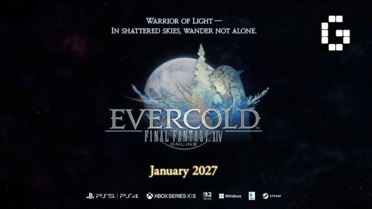 Visual resmi ekspansi Final Fantasy XIV: Evercold yang diperlihatkan dalam presentasi utama Final Fantasy XIV Fan Festival 2026 di Berlin, Jerman. Pada kesempatan tersebut, Square Enix merilis extended teaser trailer, mengungkap sejumlah fitur baru, serta mengonfirmasi ekspansi ini dijadwalkan meluncur pada Januari 2027. Foto: Square Enix.
