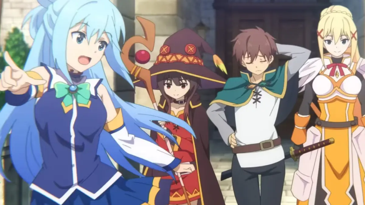 Ilustrasi karakter dari seri KonoSuba: God