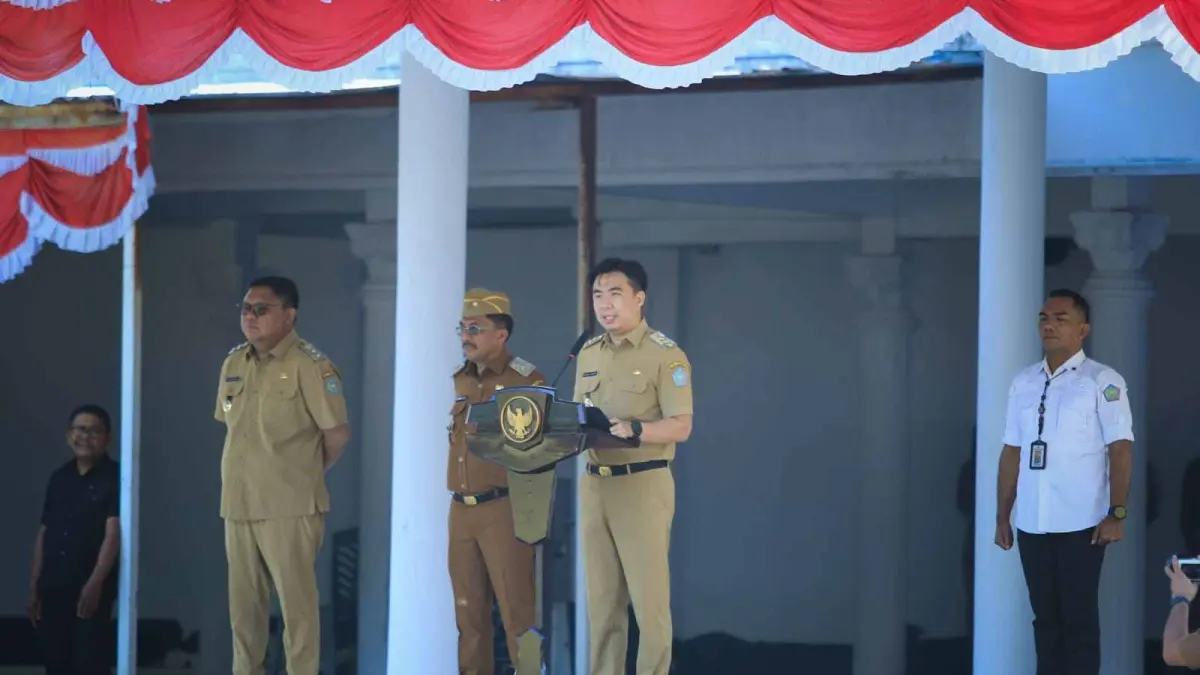 Apel Perdana Bulan Agustus Pemerintah Kabupaten Kepulauan Sangihe, Senin (3/8/26).