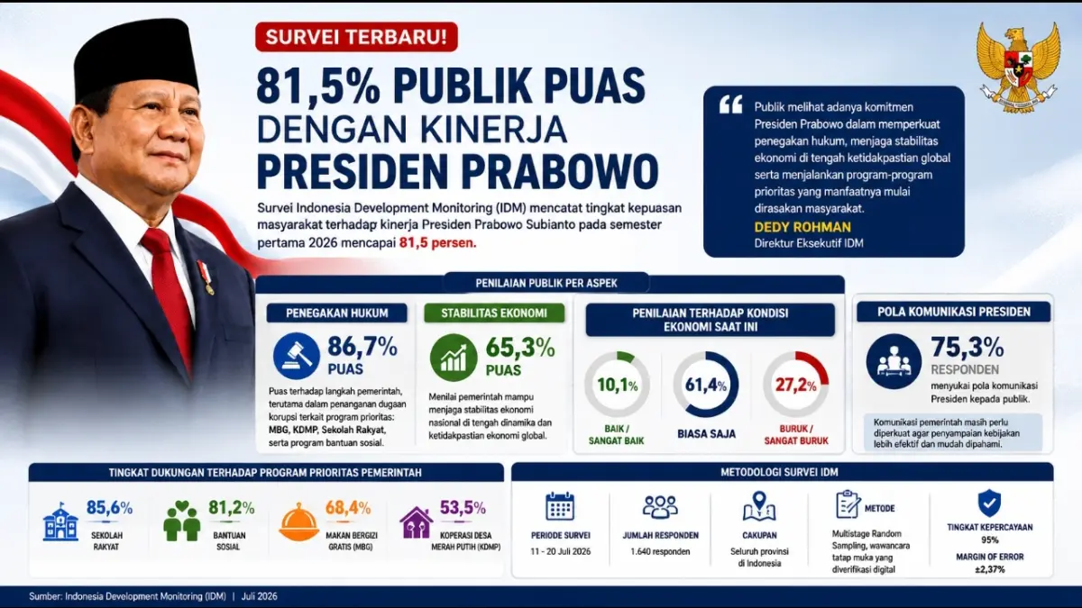 Grafis hasil survei terbaru kinerja Presiden  