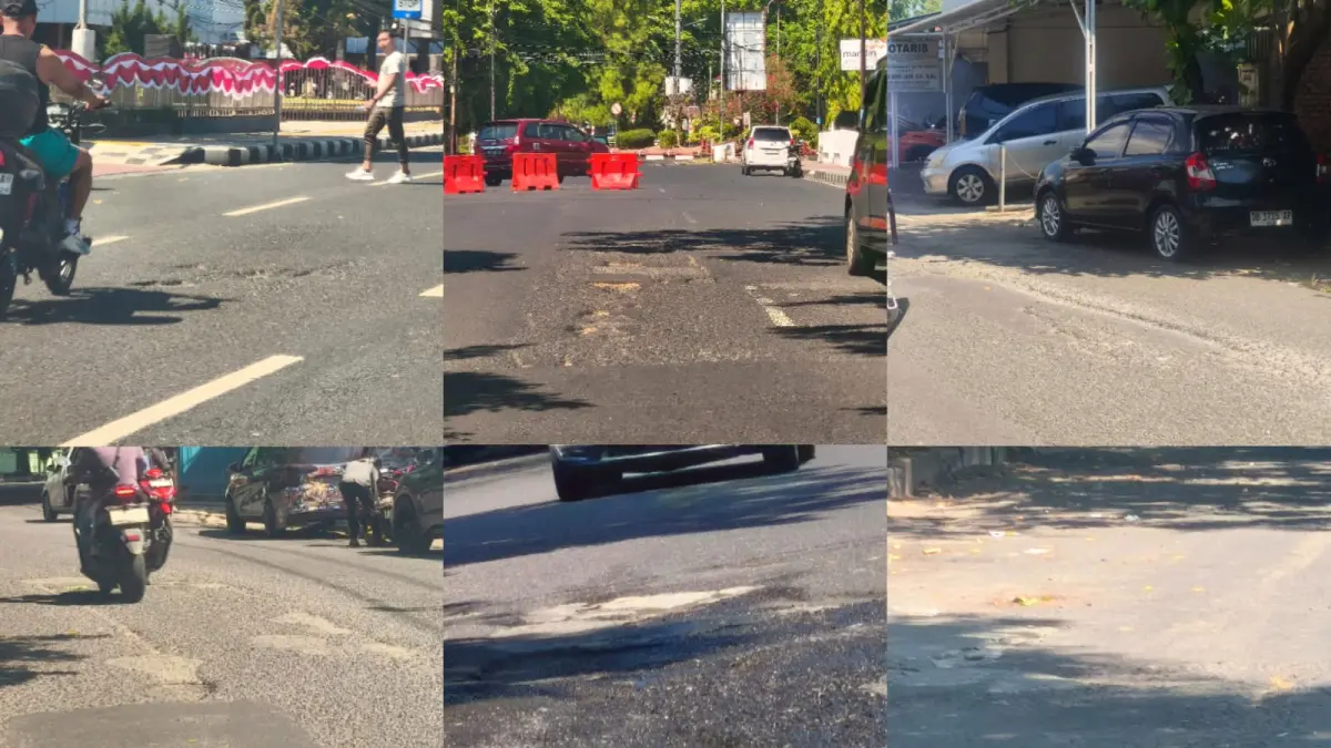 PERLU PERBAIKAN: Sejumlah jalan berlubang yang ditemukan di beberapa titik di pusat Kota Manado.