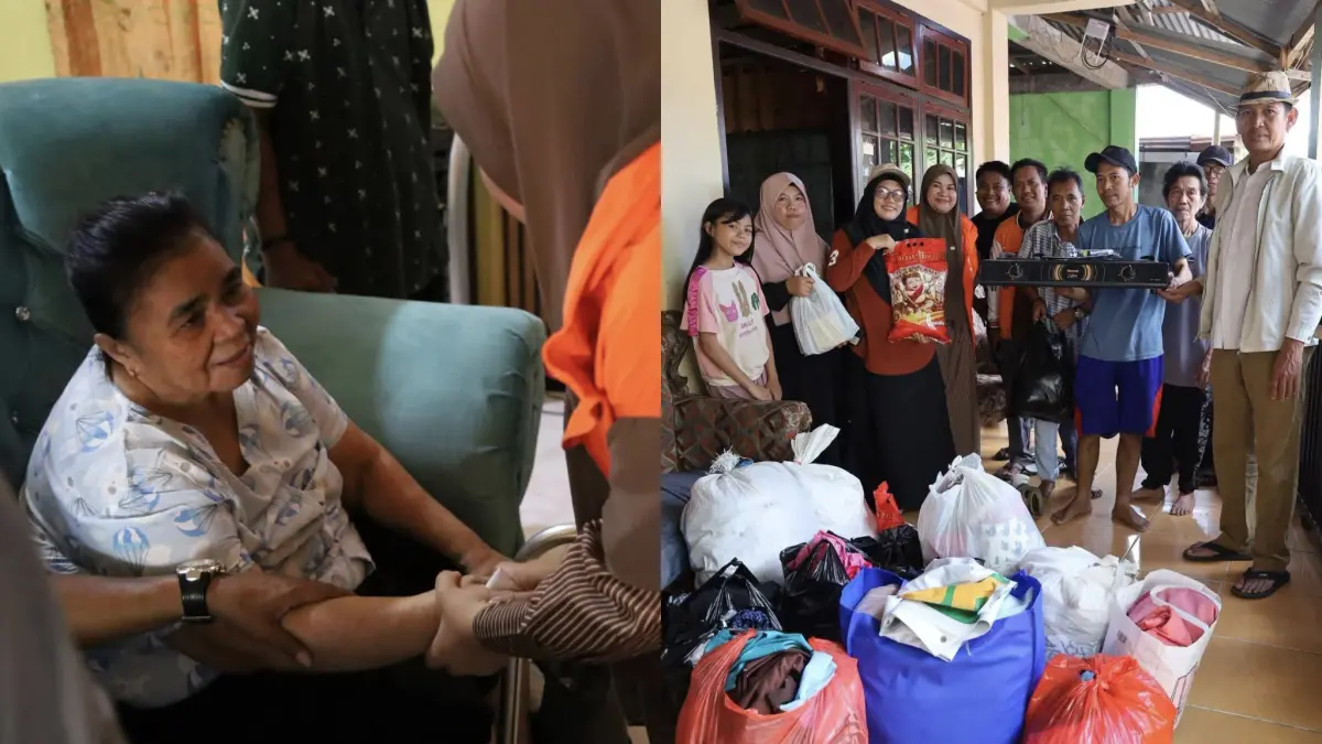 TERHARU: Oma Musu yang mendapat bantuan dari Ketua dan Pengurus PKS Manado