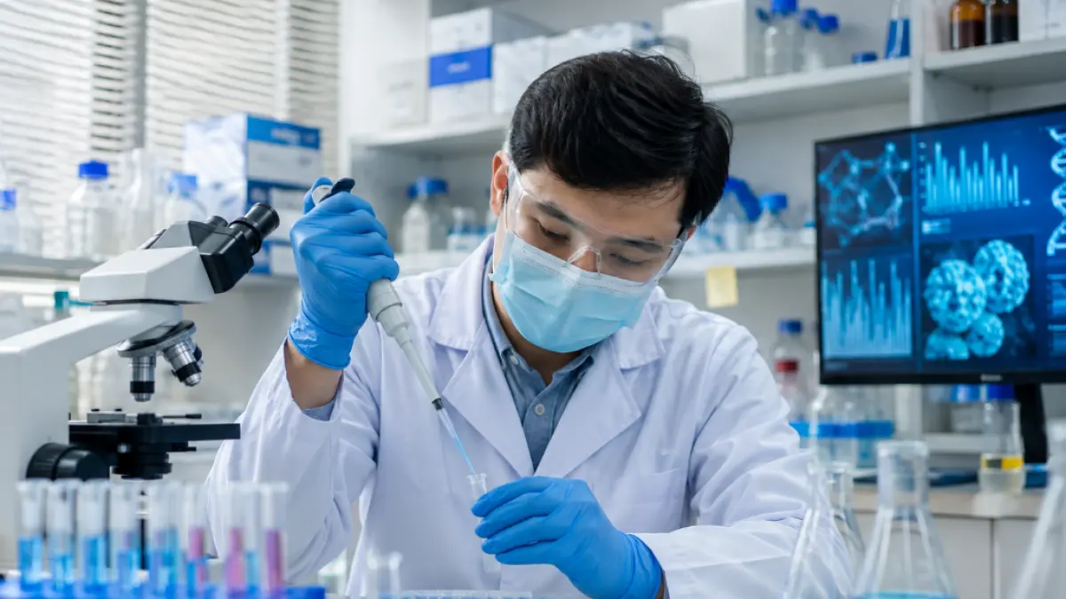 Ilustrasi seorang analis laboratorium
