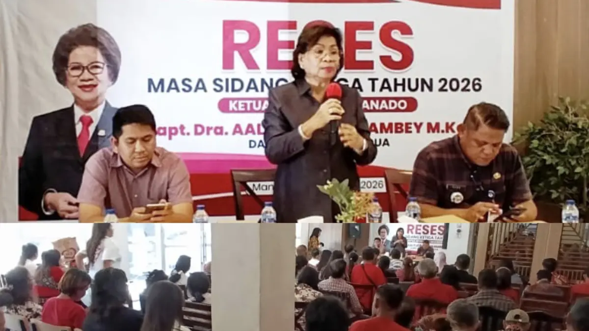 JELASKAN: Ketua DPRD Manado saat memberikan pemaparan kepada masyarakat dalam kegiatan reses, Kamis (6/8) di salah satu cafe di Tikala