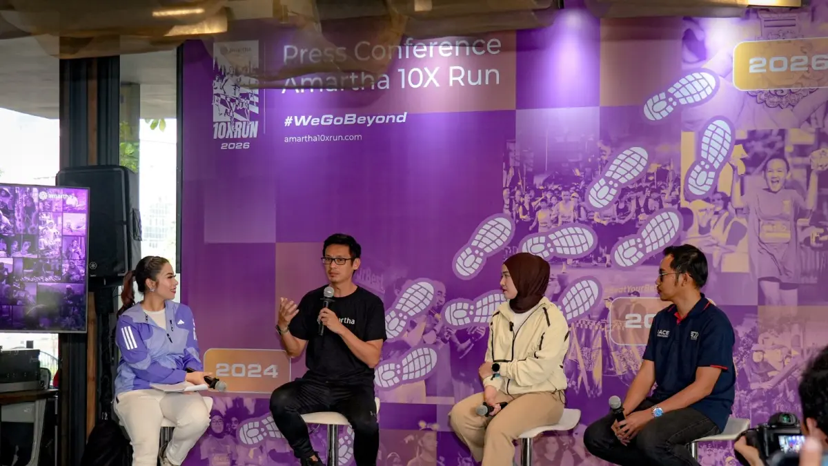 Sesi Talkshow pada Press Conference Amartha 10X Run 2026