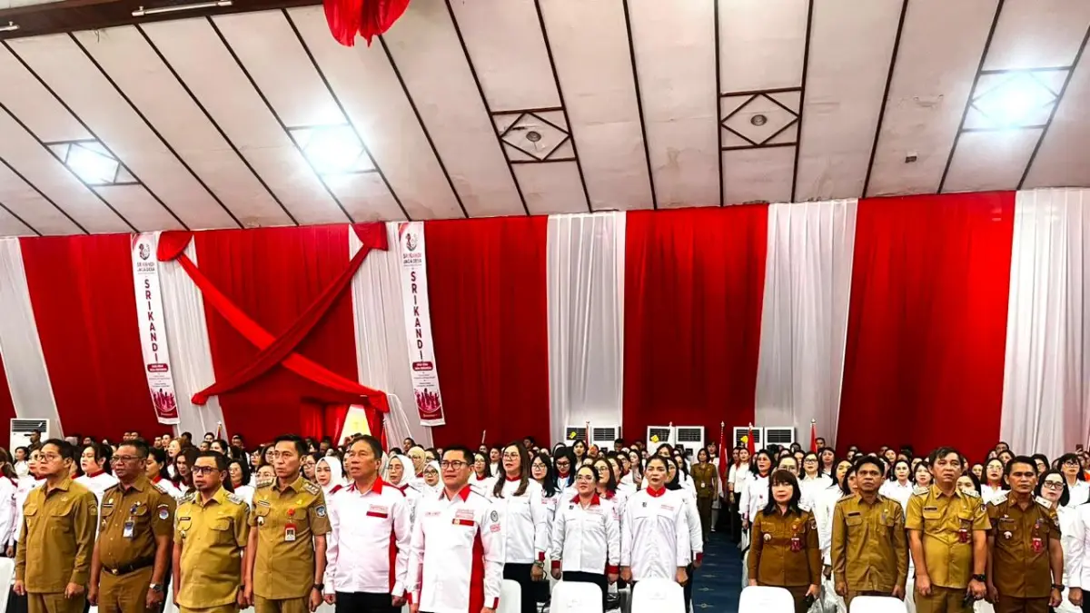 RESMI: Pengukuhan Pengurus Dewan Pimpinan Daerah (DPD) Srikandi Jaga Desa Provinsi Sulawesi Utara serta Dewan Pimpinan Cabang (DPC) Srikandi Jaga Desa Kabupaten/Kota se-Sulawesi Utara masa bakti 2026–2032, di Aula Kantor Wali Kota Manado, Senin (10/8).