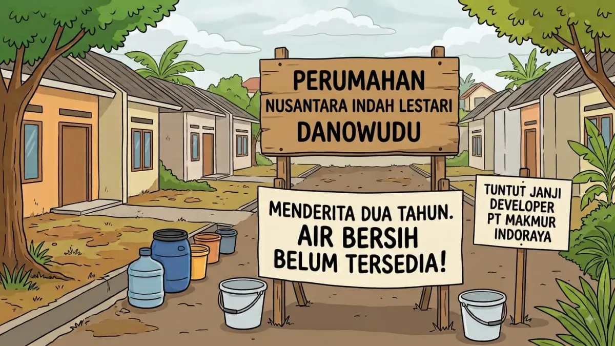 Ilustrasi keluhan dari warga Perumahan 
Nusantara Indah Lestari Danowudu.(Gemini Ai)