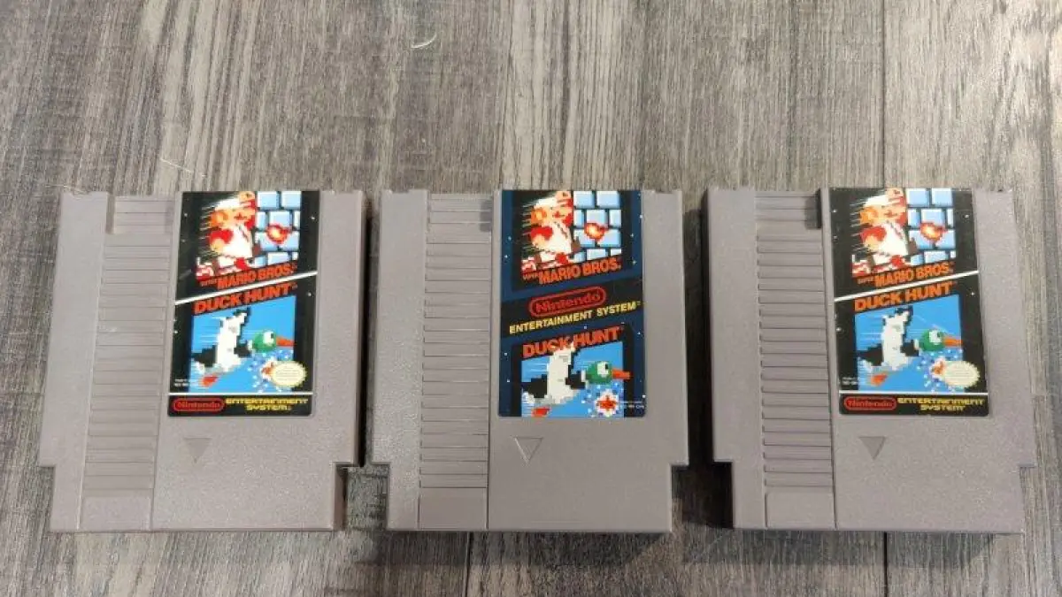 Sebanyak 97 kartrid Super Mario Bros./Duck Hunt produksi 1993 ditemukan dalam kondisi sangat terawat di Wisconsin, Amerika Serikat. Foto: Super Mario Bros./Duck Hunt NES.