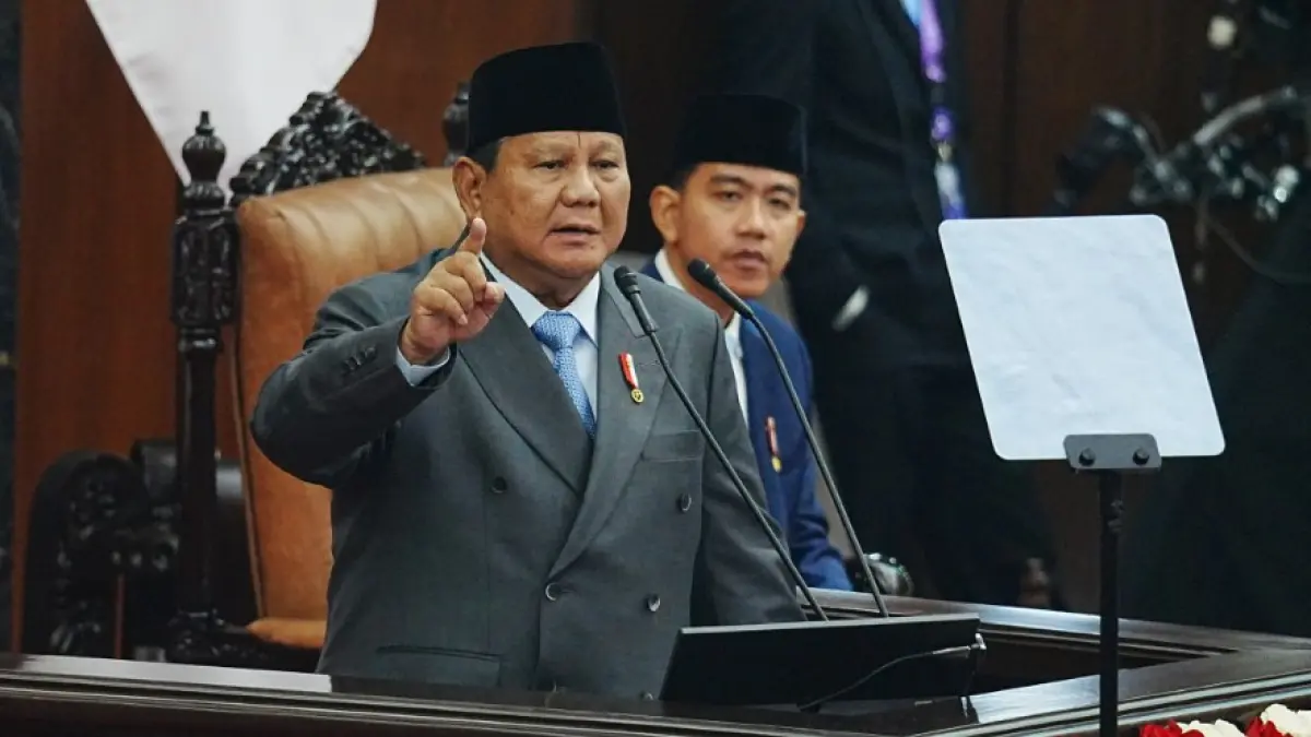 Presiden Prabowo Subianto dan Wapres Gibran Rakabuming di Sidang Tahunan MPR. 