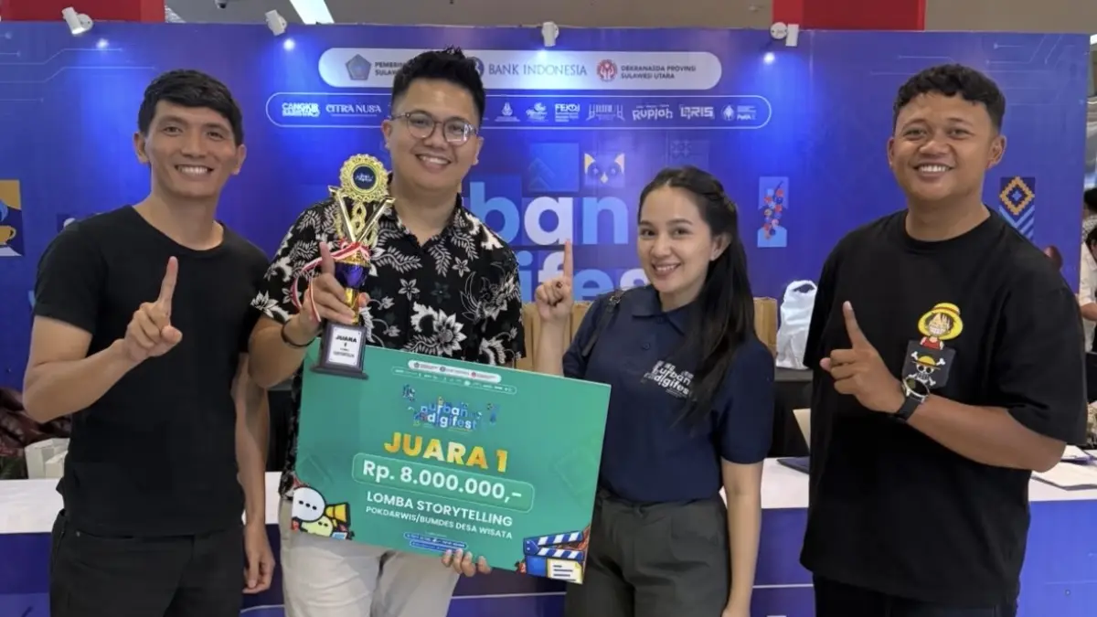 Tim dari Desa Wisata Talawaan meraih juara 1 Lomba Video Storytelling Urban Digifest 2026 BI Sulut