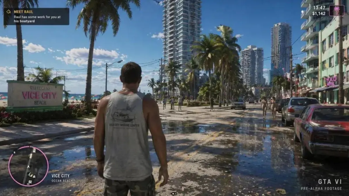 Cuplikan gameplay GTA VI yang beredar online menampilkan Jason dalam sejumlah aktivitas di dunia Leonida. Foto: Rockstar Games