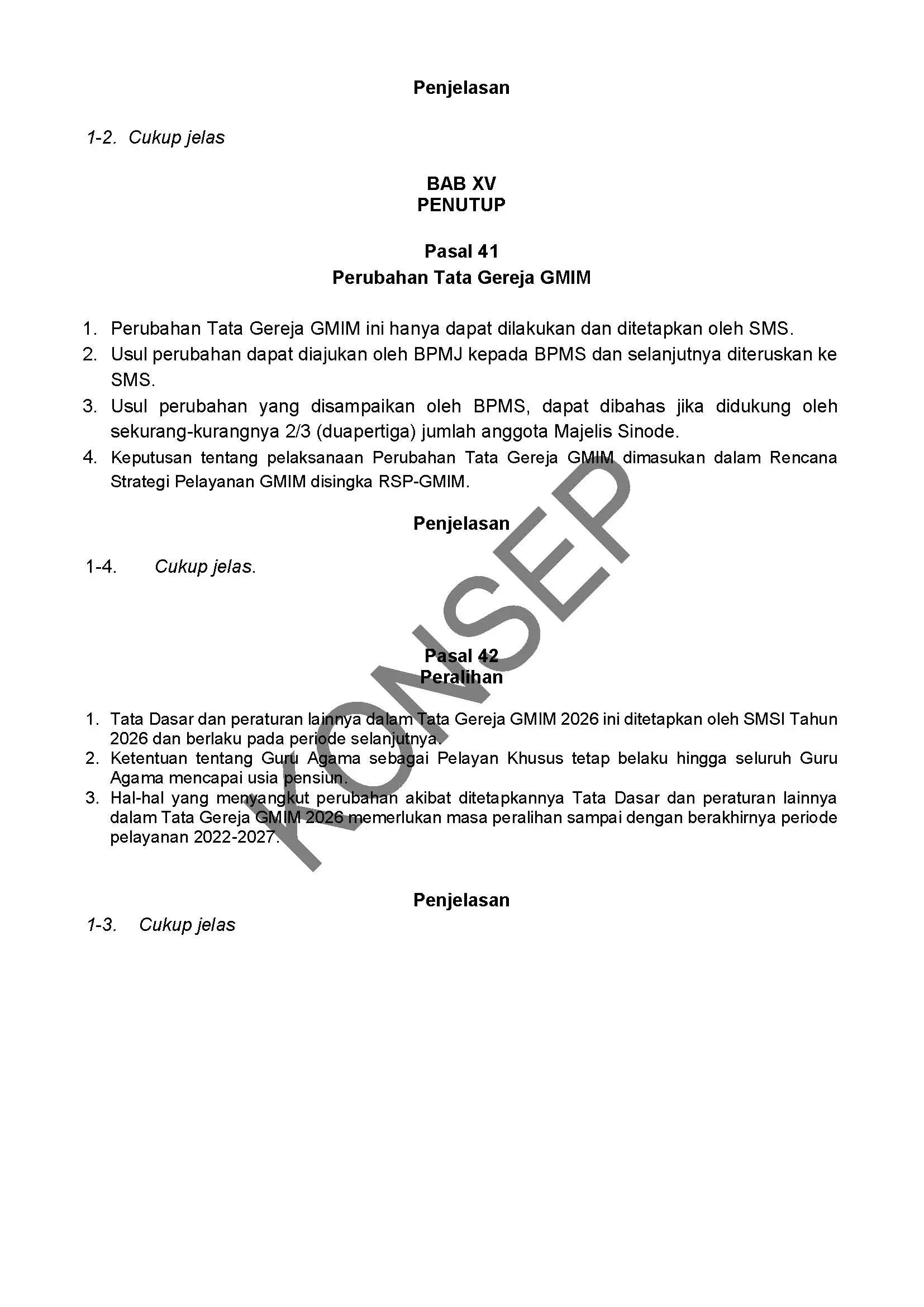 Konsep Revisi Tata Gereja Tahun 2026
