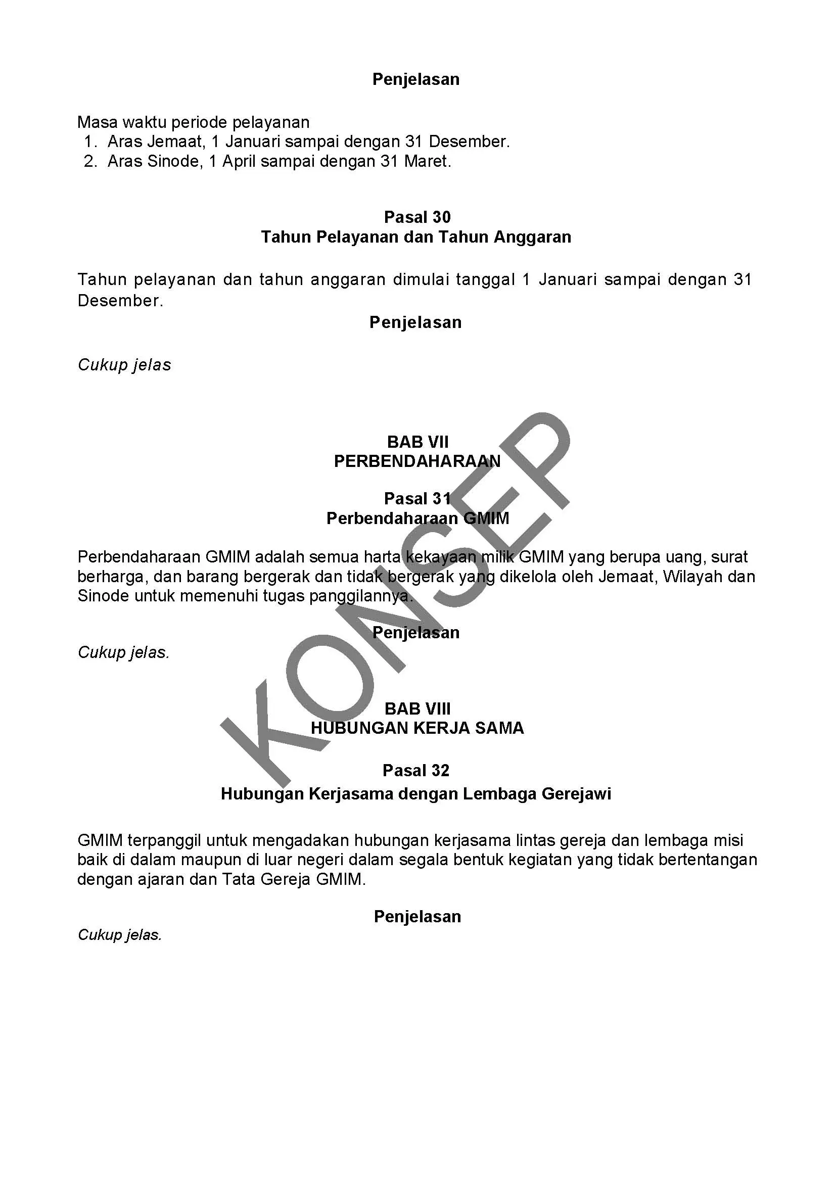 Konsep Revisi Tata Gereja Tahun 2026