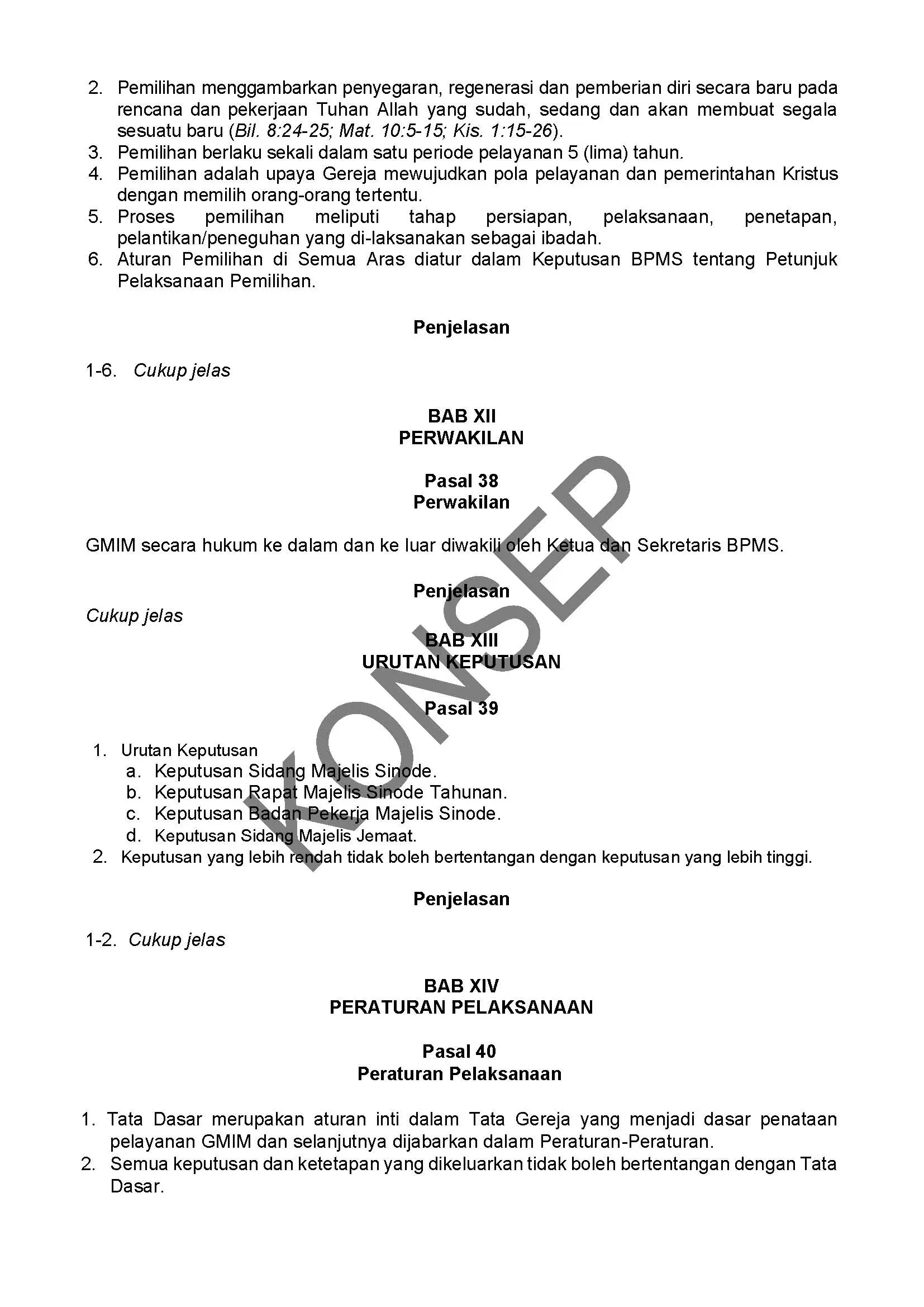 Konsep Revisi Tata Gereja Tahun 2026