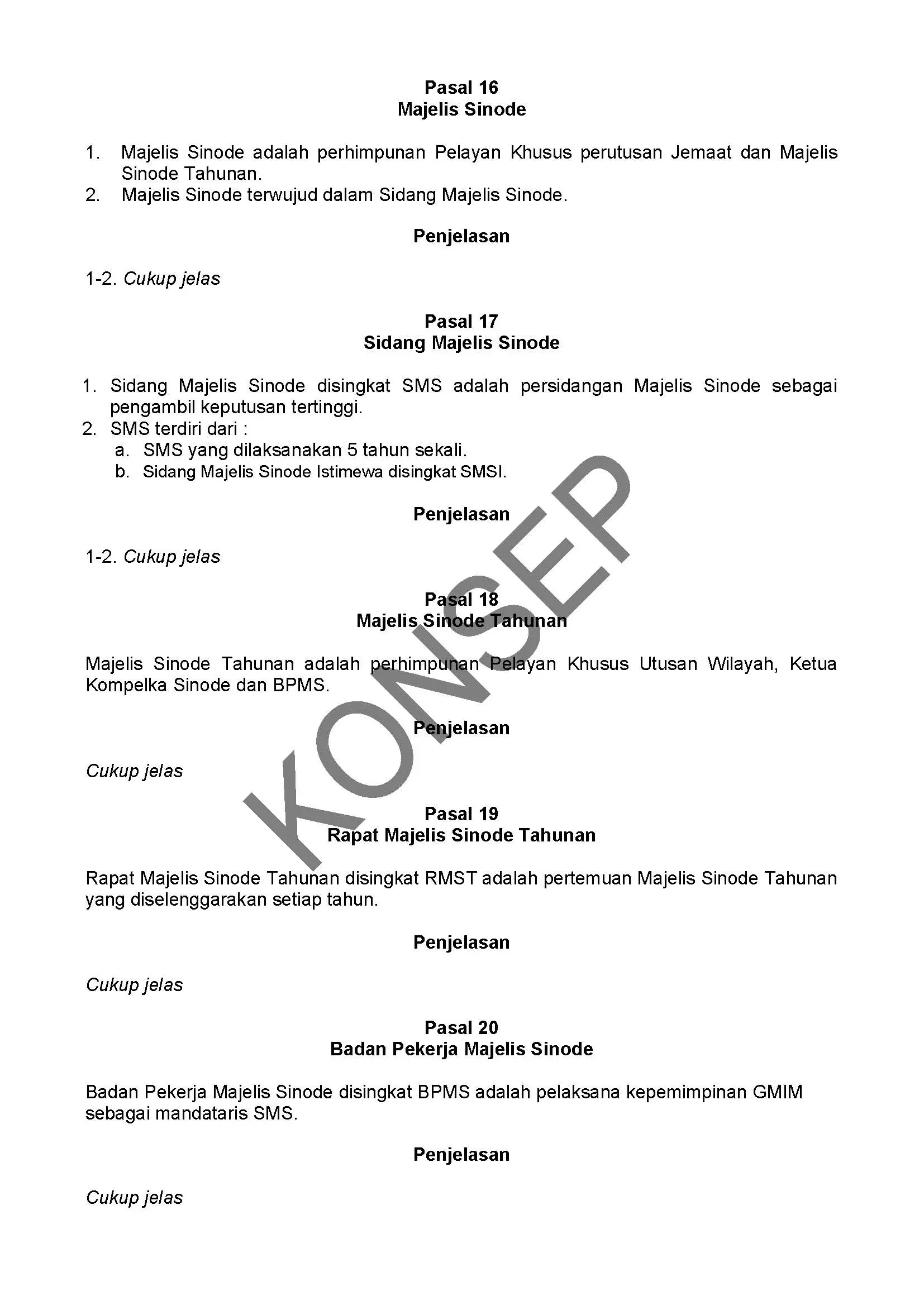 Konsep Revisi Tata Gereja Tahun 2026