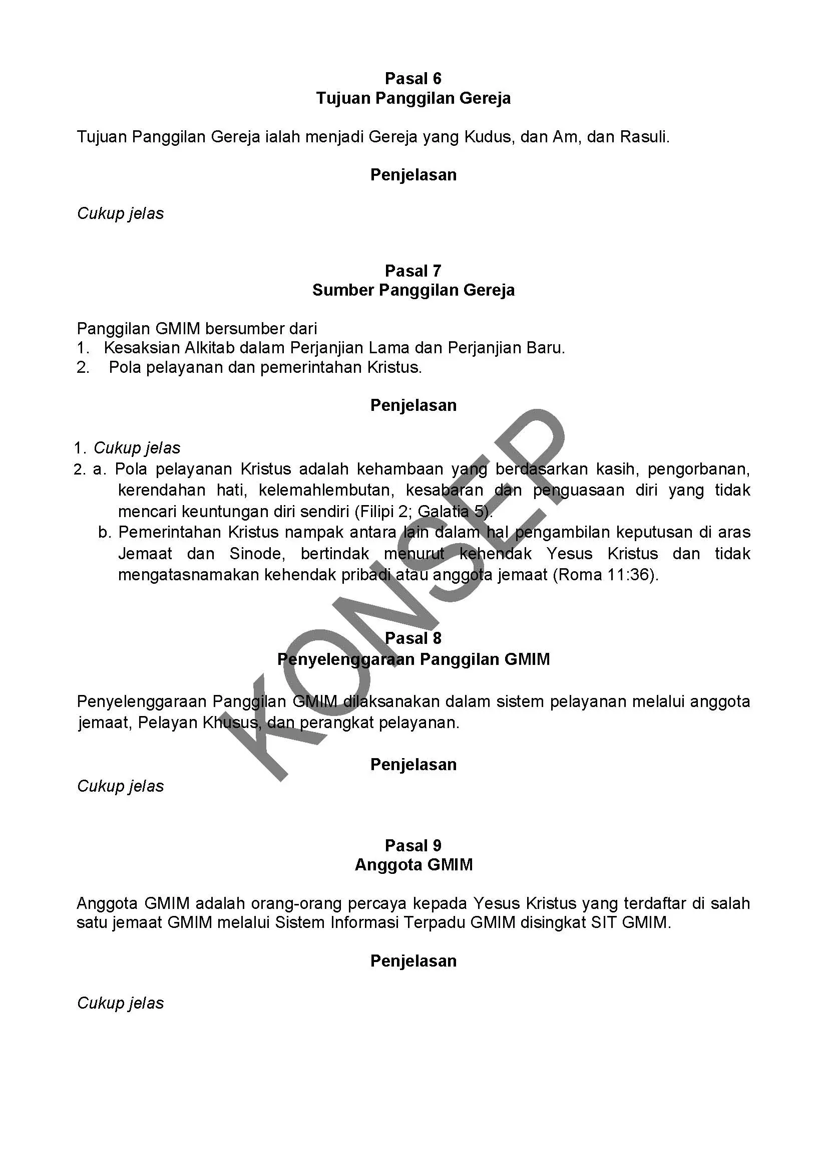 Konsep Revisi Tata Gereja Tahun 2026