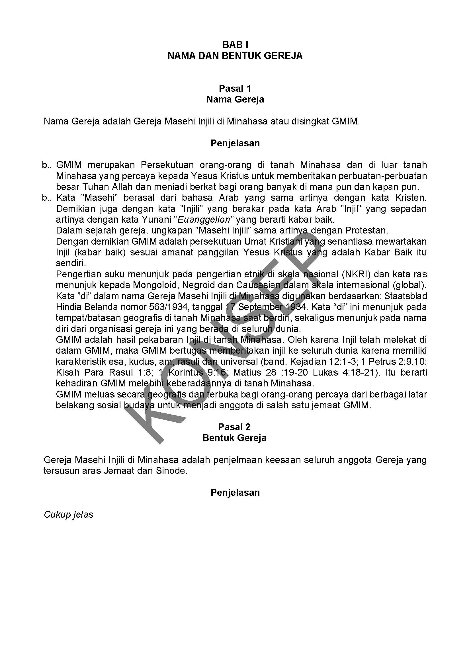 Konsep Revisi Tata Gereja Tahun 2026