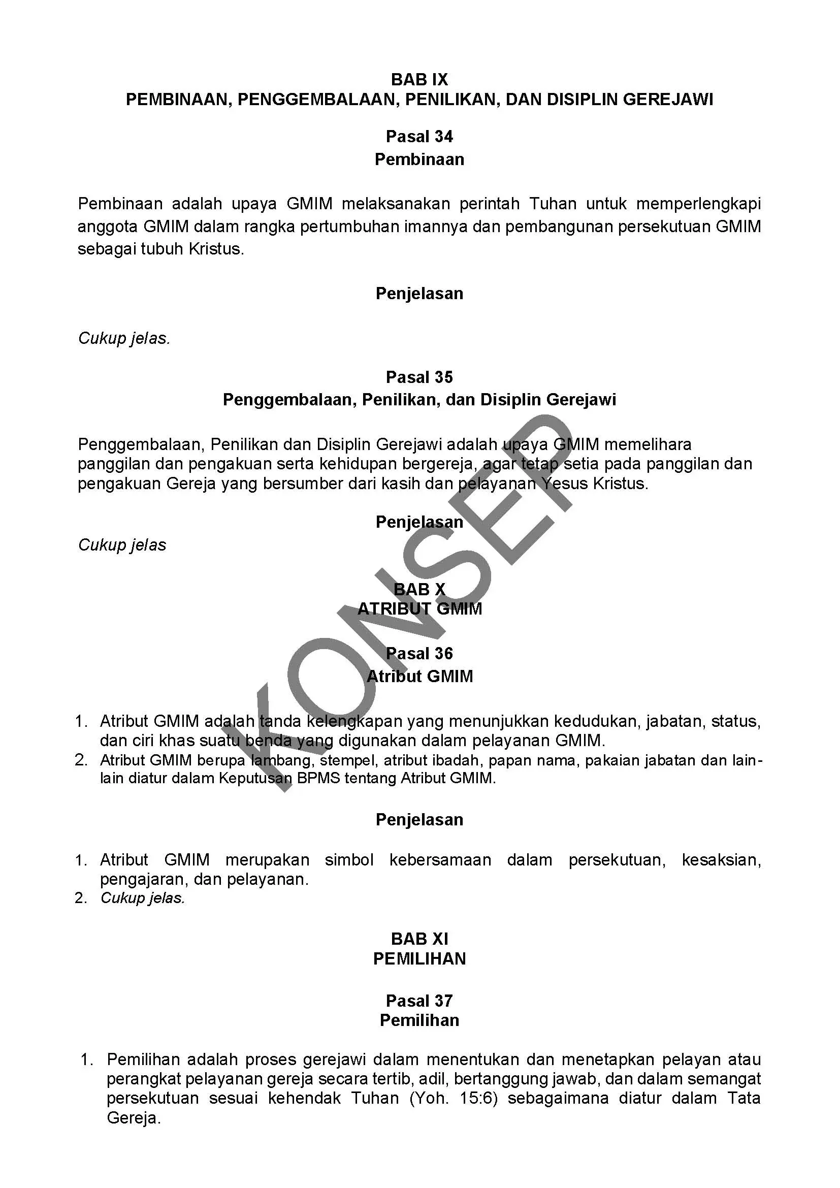 Konsep Revisi Tata Gereja Tahun 2026